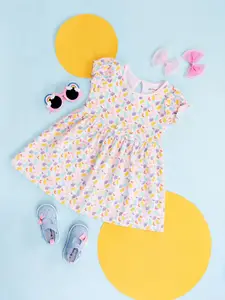 Pantaloons Baby Infant Girls Abstract Printed Fit & Flare Cotton Dress