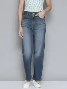 Levis Women Straight Fit High-Rise Heavy Fade Stretchable Jeans