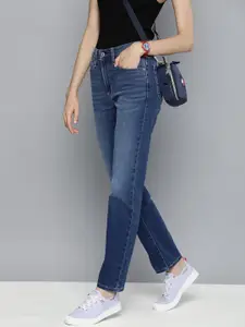 Levis Women 724 Straight Fit High-Rise Light Fade Stretchable Jeans