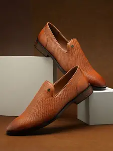 Arrow Men Textured Leather Formal Slip-On Shoes