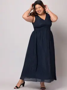 FabAlley Curve Plus Size V-Neck Sleeveless Maxi Dress