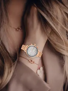 GIORDANO Women Embellished Dial & Bracelet Style Straps Analogue Watch GZ-60072-11