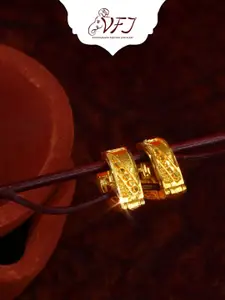 Vighnaharta Gold-Plated Hoop Earrings