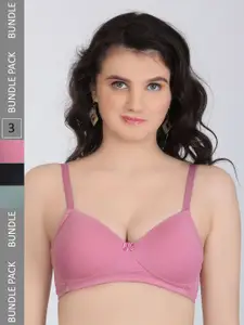 Innocence Pack Of 3 All Day Comfort Half Coverage Heavily Padded Bra