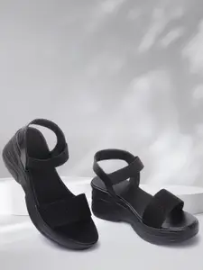 OPHELIA Textured Open Toe Comfort Heels