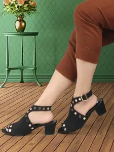 ELLE Embellished Block Heel Mules