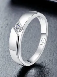 MYKI Sterling Silver Plated Stone-Studded Adjustable Sterling Silver Plated