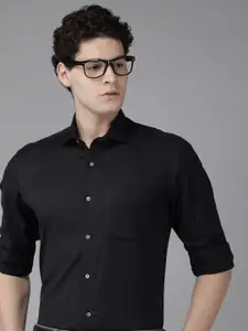 Van Heusen Self Design Custom Fit Pure Cotton Formal Shirt