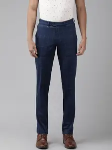 Van Heusen Men Checked Skinny Fit Smart Casual Trousers