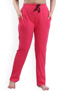 Fabme Women Mid-Rise Knitted Pure Cotton Lounge Pants