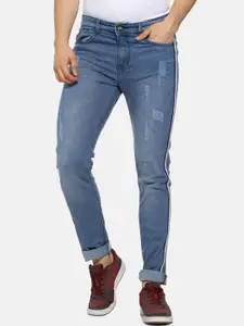 Campus Sutra Men Blue Smart Slim Fit Low Distress Light Fade Stretchable Cotton Jeans