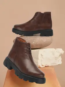 FASHIMO Mid-Top Leather Regular Boots