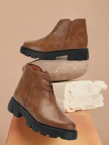 FASHIMO Mid-Top Leather Regular Boots