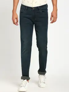 Turtle Men Narrow Tapered Fit Light Fade Clean Look Stretchable Whiskers Jeans