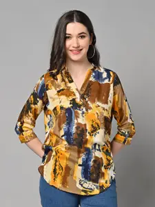 Vastraa Fusion Abstract Printed Shirt Style Top