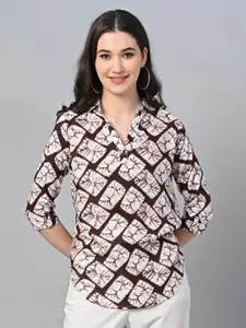 Vastraa Fusion Abstract Printed Shirt Style Top