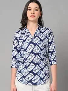 Vastraa Fusion Abstract Printed Shirt Style Top
