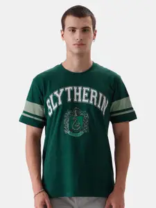 The Souled Store Green Slytherin Graphic Printed Pure Cotton Regular T-shirt