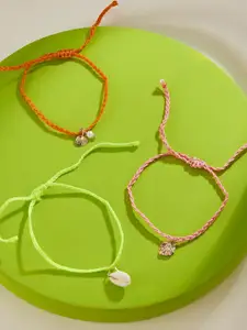 Accessorize Set Of 3 Neon Shell Friendship Anklets