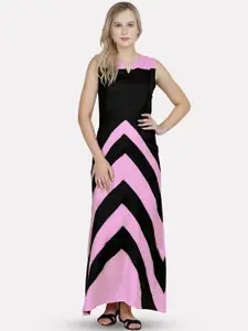PATRORNA Colourblocked Sleeveless Cotton Maxi Dress