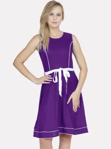 PATRORNA Sleeveless Cotton A-Line Dress