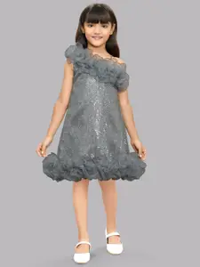 Pink Chick Girls Sequinned Embellished A-Line Party Dress
