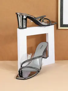 Mochi Embellished Open Toe Block Heels