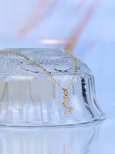 Accessorize Gold-Plated Initial S Sparkle Pendant Necklace