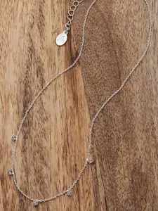 Accessorize Silver-Plated Circle Drop Station Necklace