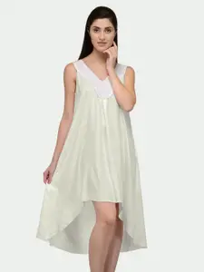 PATRORNA Sleeveless High Low Cotton A-Line Dress
