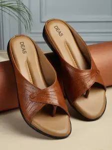 DEAS Textured Leather One Toe Flats