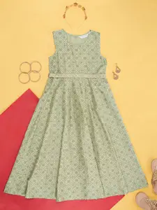 AKKRITI BY PANTALOONS Girls Floral Printed A-Line Dress