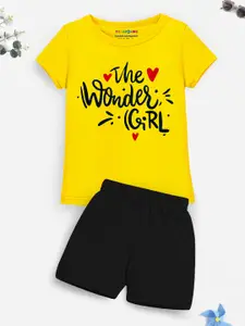 Trampoline Girls Printed T-shirt with Shorts