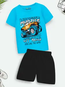 Trampoline Boys Printed T-shirt with Shorts