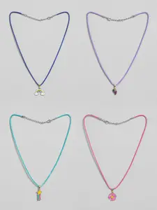 EL REGALO Girls Set Of 4 Stone-Studded Necklace