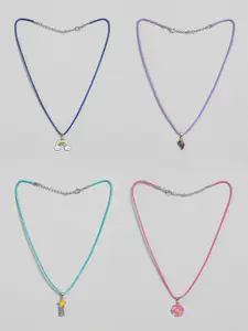 EL REGALO Girls Set Of 4 Stone-Studded Necklace