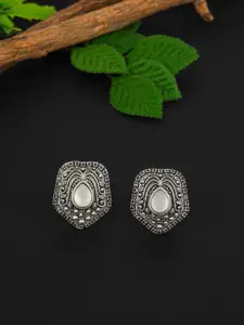 E2O Silver-Plated Contemporary Studs Earrings