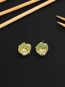 E2O Gold Plated Contemporary Stone Studs Earrings