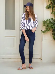 U.S. Polo Assn. Women Super Skinny Fit High-Rise Light Fade Stretchable Jeans