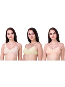 Piylu Pack Of 3 Everyday Bra Full Coverage Heavily Padded Non Wired All Day Comfort