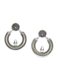 Infuzze Brass-Plated Contemporary Drop Earrings