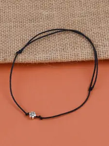 Silver Shine Silver-Plated Thread Anklets