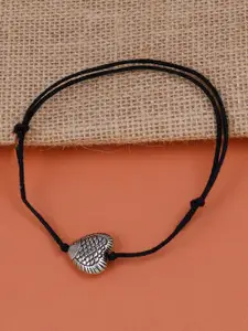 Silver Shine Silver-Plated Beaded Thread Anklet