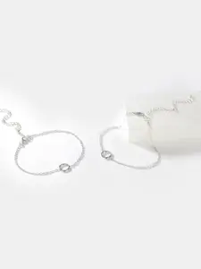 SHAYA Set Of 2 925 Silver Designed Anklet