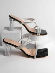 Brauch Embellished Strappy Party Open Toe Block Heels