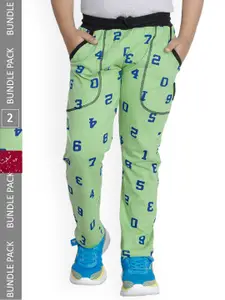IndiWeaves Boys Pack Of 2 Printed Cotton Track Pants