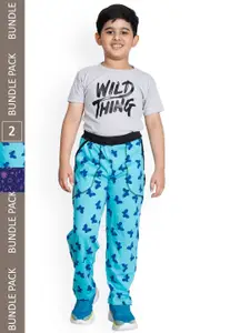 IndiWeaves Boys Pack Of 2 Printed Cotton Track Pants