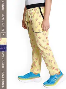 IndiWeaves Boys Pack Of 2 Mid-Rise Cotton Regular Fit Track Pants