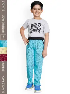 IndiWeaves Boys Pack Of 2 Printed Cotton Track Pants