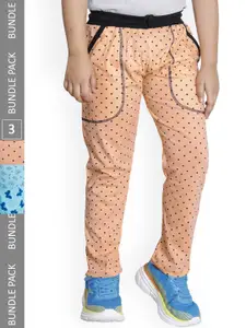 IndiWeaves Boys Pack Of 3 Printed Cotton Track Pants
